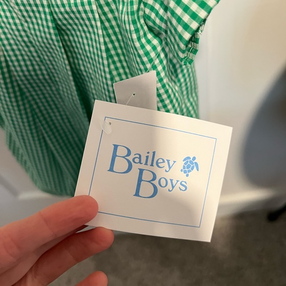 Green Gingham Baby Romper - Picture 3 of 6